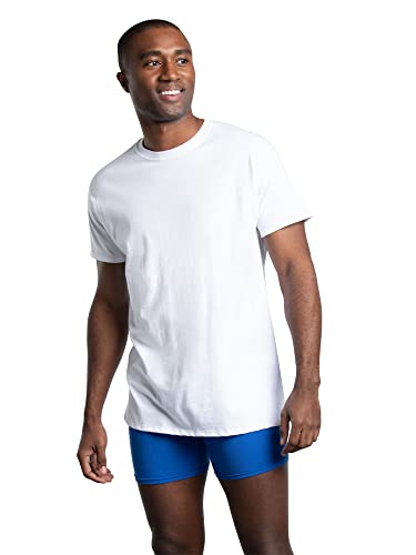 Fruit of the Loom Men's Stay Tucked Crew T-Shirt - Medium - White (Pack of 6)