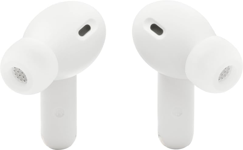 JBL Vibe Beam 2 - True Wireless Noise Cancelling Earbuds Pure Bass Sound & Smart Ambient Technology, 4mics for Crisp, Clear Calls, up to 40Hrs of Playback, IP54 Dust & Water Resistant (White)