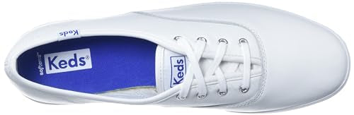 Keds Women's Champion Lace Up Sneaker, White Leather, 8 Wide