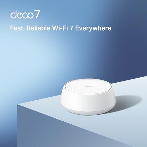 TP-Link Deco 7 BE25 Dual-Band BE5000 WiFi 7 Mesh Wi-Fi Router | 4-Stream, 240 Mhz Channels | Covers up to 2,600 Sq.Ft | 2X 2.5G Ports Wired Backhaul | VPN, MLO, HomeShield, Free Expert Help, 1-Pack