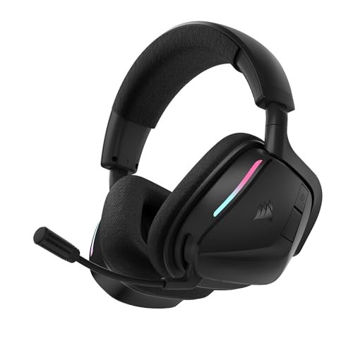 Corsair Void v2 Wireless Bluetooth PC PS5 Switch Gaming Headset – Black | Clear Microphone, Dolby Atmos, Lightweight, Up to 70Hr, Fast Charging, 2.4GHz, Effortless Connectivity, PS4, Mobile