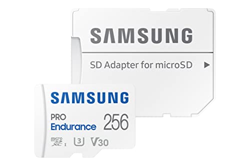 SAMSUNG PRO Endurance 256GB MicroSDXC Memory Card with Adapter for Dash Cam, Body Cam, and security camera – Class 10, U3, V30 (MB-MJ256KA/AM)