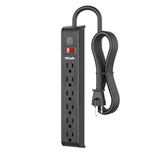 Power Strip Surge Protector, 6 Feet Extension Cord, 600 Joules Surge Protection, Multiple Protection 6 Outlet Strip, ETL Listed 1 Pack