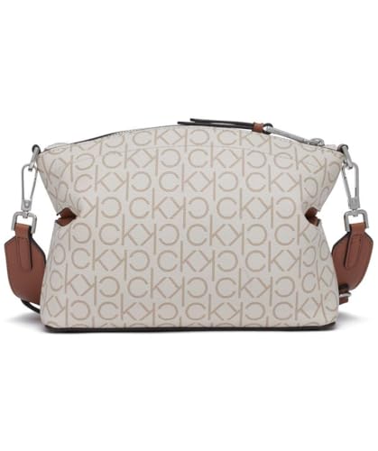 Calvin Klein Cypress 2 in 1 Top Zip Crossbody, Vanilla/Khaki/Caramel, One Size