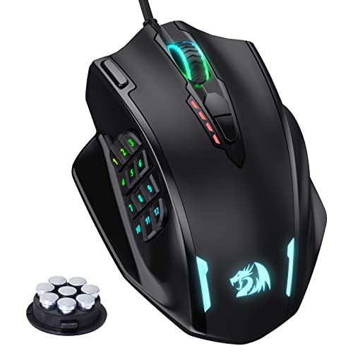 Redragon M908 Wired MMO RGB Gaming Mouse 12400 DPI Remapping Keys | Stable Lag-Free Connection, Redefine Keybinding Macro, Vibing Backlight, Ergonomic Grip Body Comfort