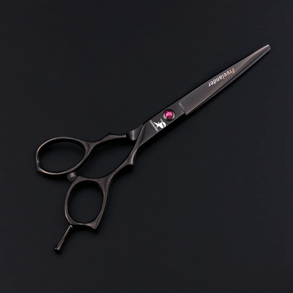 6.0/7.0 inch Professional Hairdressing Cutting&Thinning Scissors Barber Texturizing/Blending Shears for Hairstlist or Home Use (D-6.0 inch-Black)