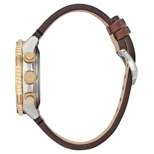 Citizen Men's Eco-Drive Promaster Skyhawk A-T Watch, Brown Dial, Brown Leather Strap, Atomic Timekeeping (Model: JY8084-09H)