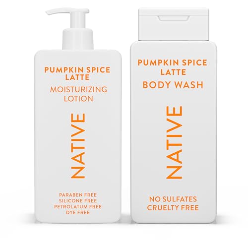 Native Body Wash & Moisturizing Lotion Set – Pumpkin Spice Latte – Naturally Derived Ingredients – Paraben Free – Daily Hydration & Gentle Clean – Personal Care Gift Bundle