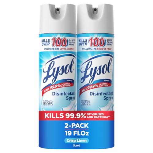 Lysol Disinfectant Spray, Sanitizer, Crisp Linen, 19 oz, 2 Pack