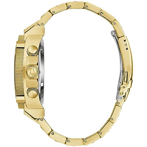 Bulova Men's Icon High Performance Quartz Chronograph Gold Stainless Steel Watch, Black Dial Style: 97B218