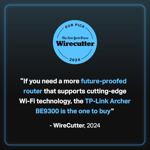 TP-Link Tri-Band BE9300 WiFi 7 Router Archer BE550 6-Stream 9.2Gbps Full 2.5G Ports 6 Internal Antennas Covers Up to 2,000 Sq. Ft. Add Easy-Mesh Device for Extended Coverage VPN Support