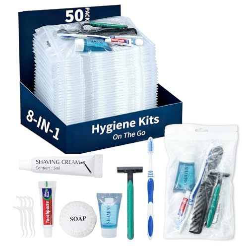 50 Pack homeless care package supplies bulk, 8-in-1 Individually Packed