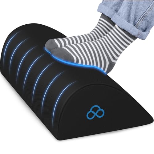 Foot Rest Ergonomic Pillow for Under Desk at Work, Anti-Fatigue,Black/Large
