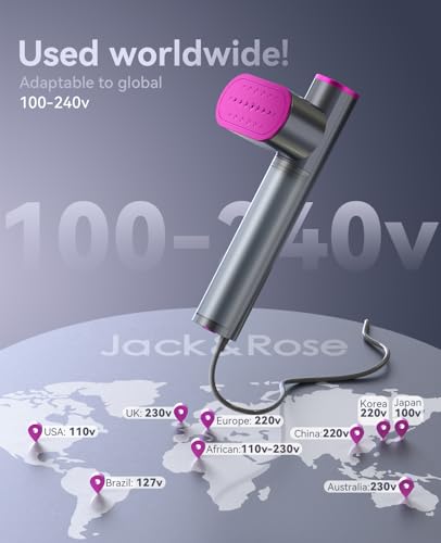 Jack & Rose Travel Steamer for Clothes,100-220V Portable Steamer,15s Heat Up,Steamer & Iron 2 In 1, Travel Size Garment Steamer,Large Ceramic Heat Panel,for Global & Europe Traveling