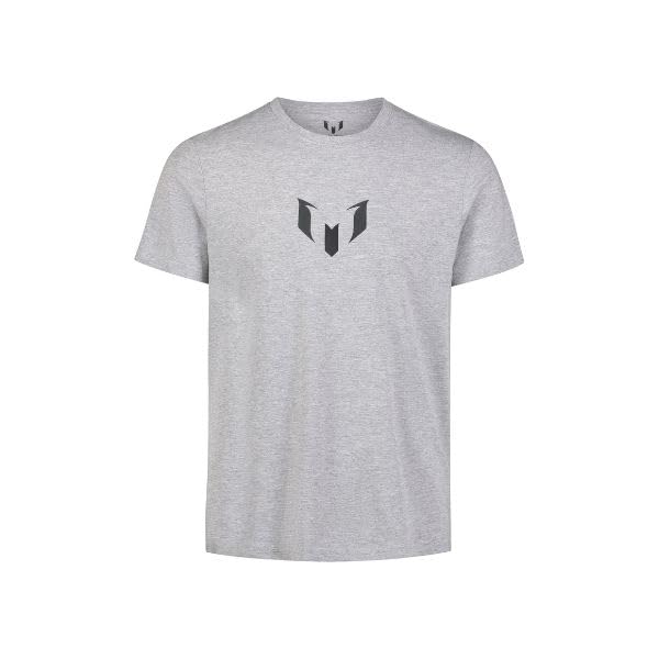 MESSI Men's Lifestyle Short Sleeve T-Shirt, Standard Fit Graphic Tee, Cotton Jersey Knit, Heather Grey