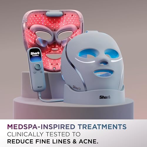Shark CryoGlow LED Face Mask, Red Light Therapy, Under-Eye Cooling, FW312