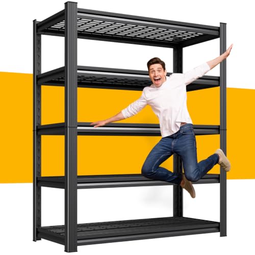 KORVENA 35.4''W Storage Shelves,5-Tier Adjustable Garage Shelving