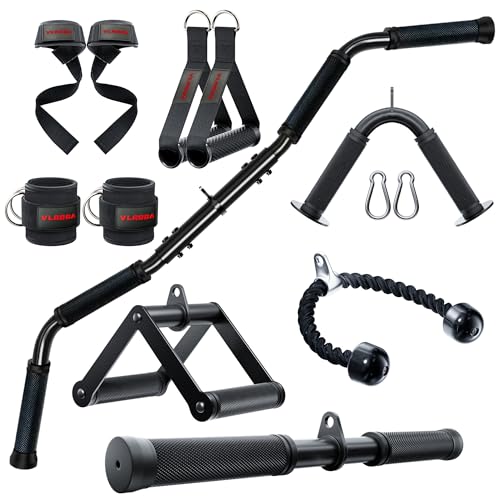 Cable Attachments for Gym,Cable Machine Accessories for Home Gym, Triceps Pull Down Attachment, LAT Pull Down Attachment Weight Fitness
