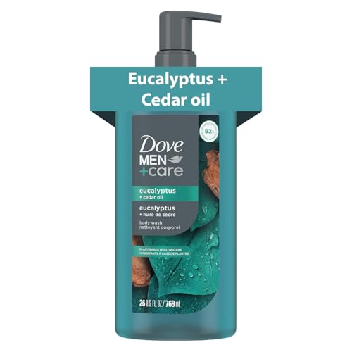 DOVE MEN Moisturizing Body Wash for Men, Eucalyptus + Cedar Oil, 26oz