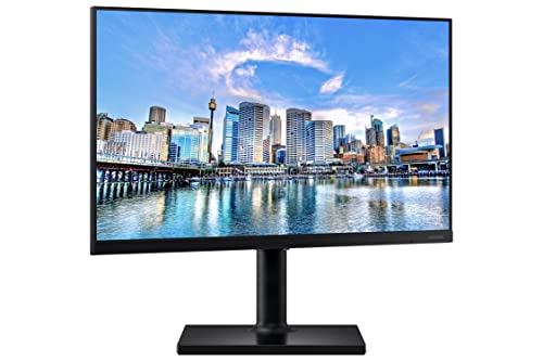 SAMSUNG FT45 Series 24-Inch FHD 1080p Computer Monitor, 75Hz, IPS Panel, HDMI, DisplayPort, USB Hub, Built-in Speakers, Height Adjustable Stand, 3 Yr WRNTY (LF24T450FZNXGO),Black
