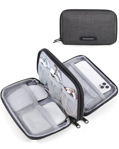 BAGSMART Electronics Travel Organizer for Cords Chargers Phones, Black