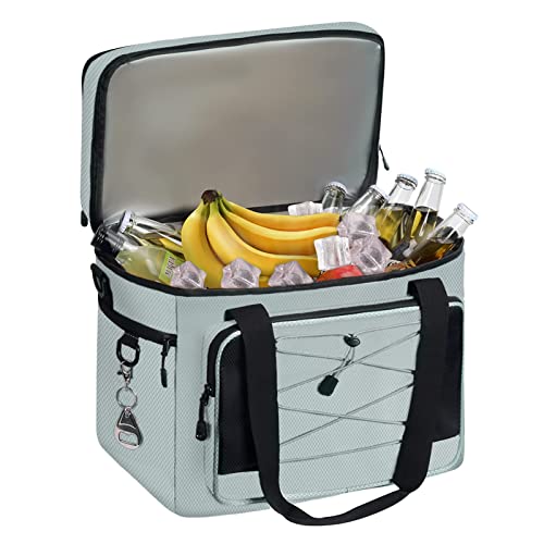 Maelstrom Collapsible Soft Sided Cooler - 60 Cans Extra Large Lunch Cooler Bag Insulated Leakproof Camping Cooler, Portable for Grocery Shopping, Camping, Tailgating and Road Trips,Grey