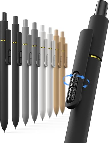 Hiacry 8 Pcs Gel Pens - 0.7mm Fine Point Smooth Writing Black Ink, Quick-Dry Long Lasting Fidget Pens, School & Office Supplies for Men Women(Classic-Black Ink)