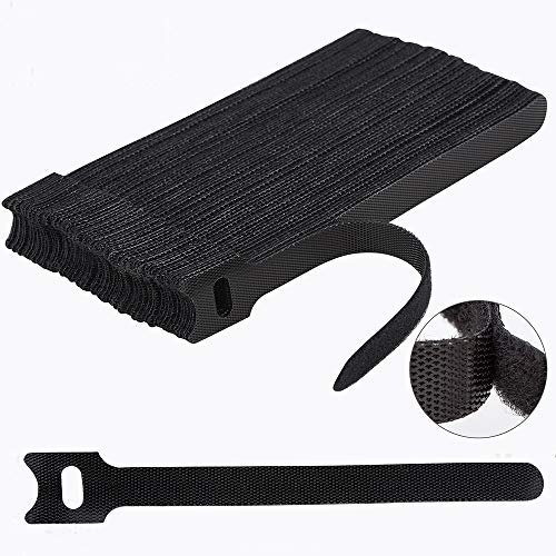 Nettbe 60 PCS 6 Inches Reusable Cable Ties, Adjustable Cord Straps Wire Organizer Cord Wrap and Hook Loop Cable Management