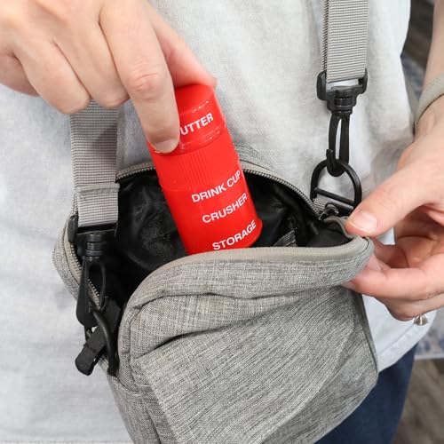 HealthSmart 2 Pack - 4-in-1 Pill Cutter, Crusher & Storage with Drinking Cup, Portable Medication Organizer for Travel, Seniors, Splitter, Pill Box for Small and Tiny to Large Pills – Multi-Tool