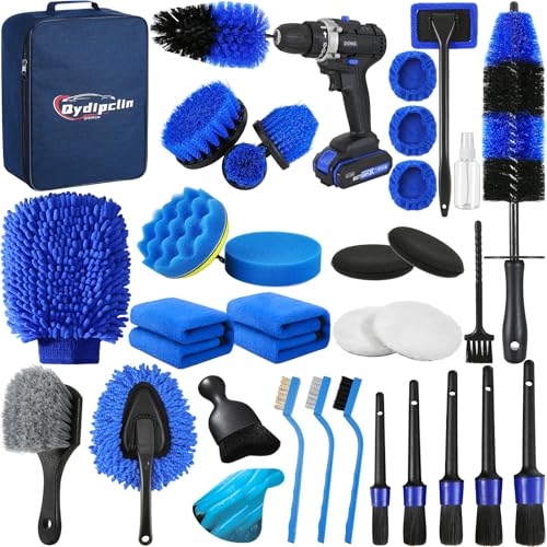 34Pcs Car Detailing Kit Detailing Brush Set Car Wash Cleaning Kit Blue