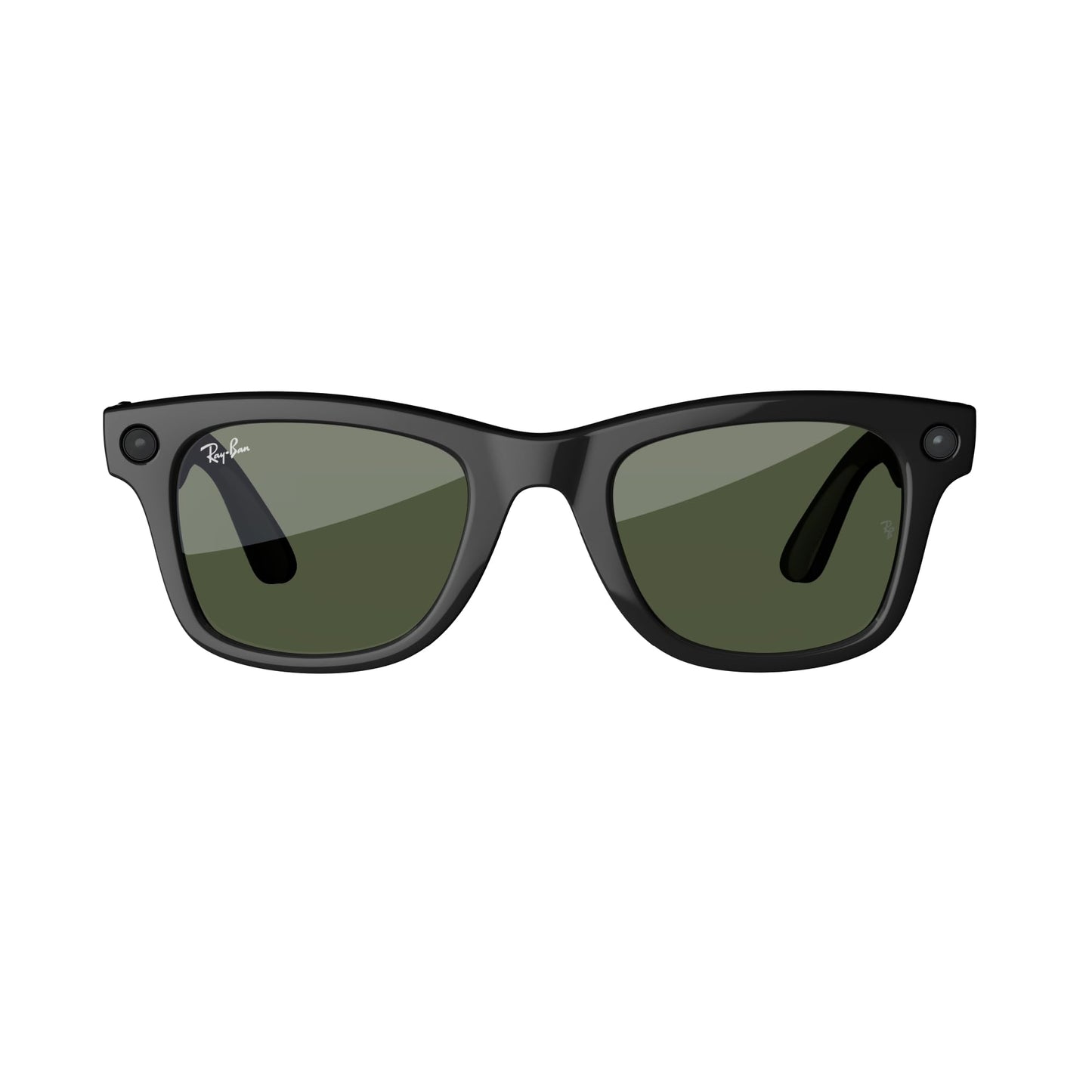 Ray-Ban Meta glasses, Wayfarer, Shiny Black / G15 Green, Regular (Renewed)