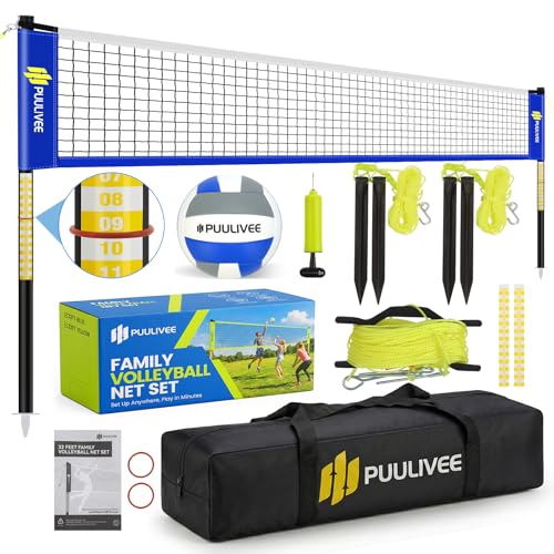 32ft/16ft Outdoor Volleyball Net Set for Backyard, Beach, Grass, Easy Setup