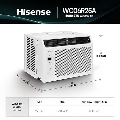 Hisense WC06R25A Window Air Conditioner, 6,000 BTU, White