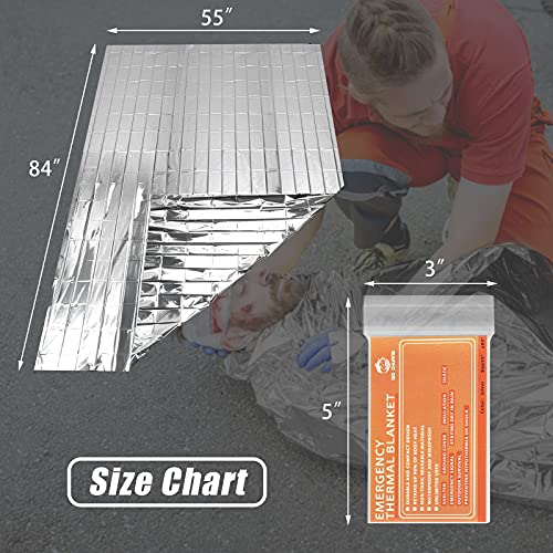 QIO CHUANG Emergency Mylar Thermal Blankets -Space Blanket Survival kit Camping Blanket (4-Pack). Perfect for Outdoors, Hiking, Survival, Bug Out Bag ,Marathons or First Aid 1