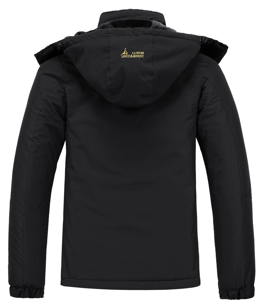 MAOYSSEN Men's Ski Jacket Warm Winter Snow Coat Waterproof Mountain Windbreaker Snowboarding Jacket Hooded for Hiking Traval