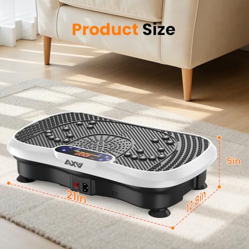AXV Vibration Plate Fitness Platform Exercise Machine Vibrating Shaking Full Body Shaker Workout Vibrate Stand Shake Board Sport for Weight Loss Fat Burner for Gym Home Office
