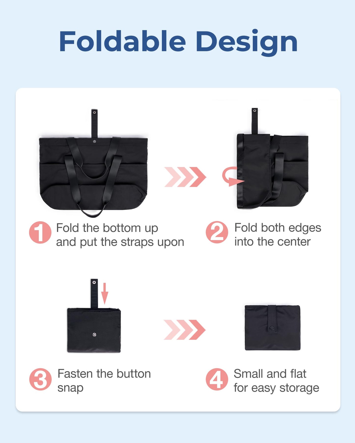 BAGSMART Tote Bag for Women, Foldable Tote Bag With Zipper Large Shoulder Bag Top Handle Handbag for Travel, Work