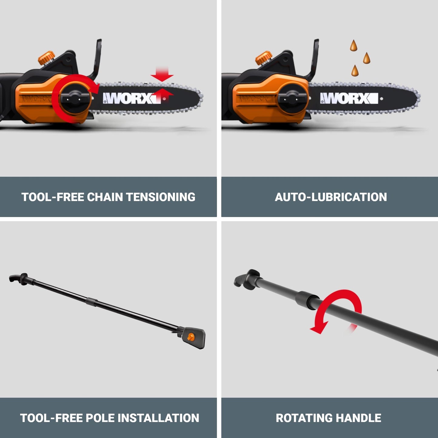 Worx WG309 8 Amp 10" Electric Pole Saw