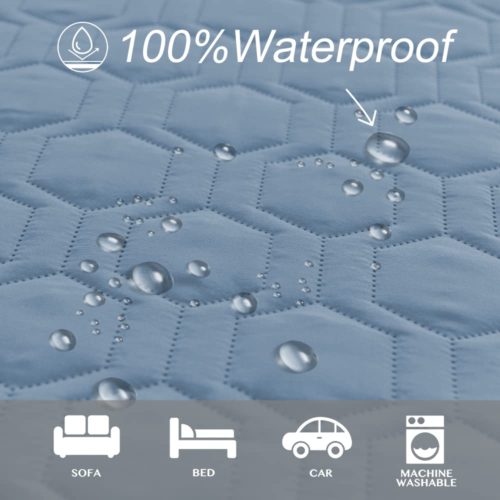 Tcksstex Waterproof and Anti-Slip Dog Bed Cover and Pet Blanket Sofa Pet Bed Mat ,car Incontinence Mattress Protectors Furniture Couch Cover for Most Cats Dogs, Pets (82x82- Stoneblue)