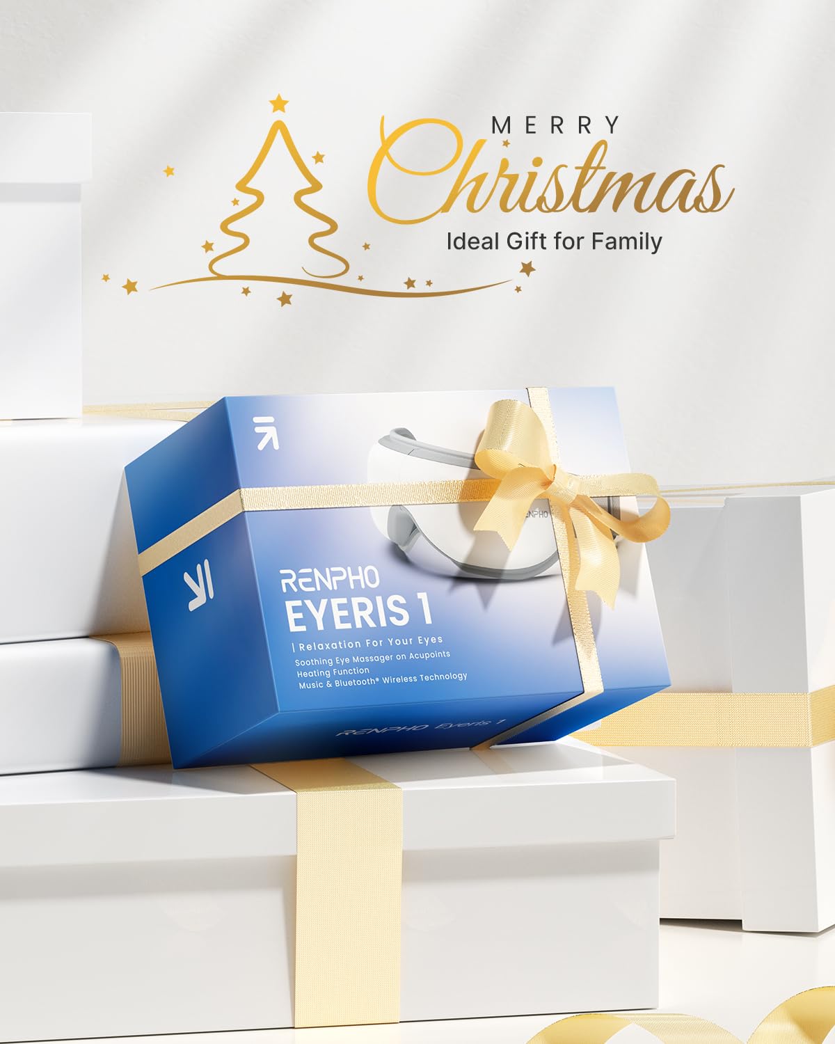RENPHO Christmas Gifts, Eyeris 1 Eye Massager with Heat, Birthday Gifts for Women, FSA HSA Eye Care Gifts for Mom, Sleep Eye Mask for Relax Eye, Reduce Eye Strain