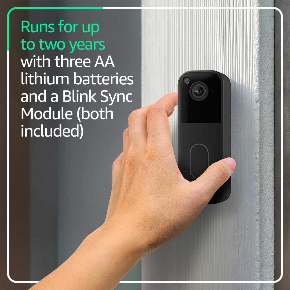 All-new Blink Video Doorbell + Outdoor 4 XR– Wireless smart security cameras, two-year battery life, go up to 400 feet from your home with extended range. Sync Module XR included.