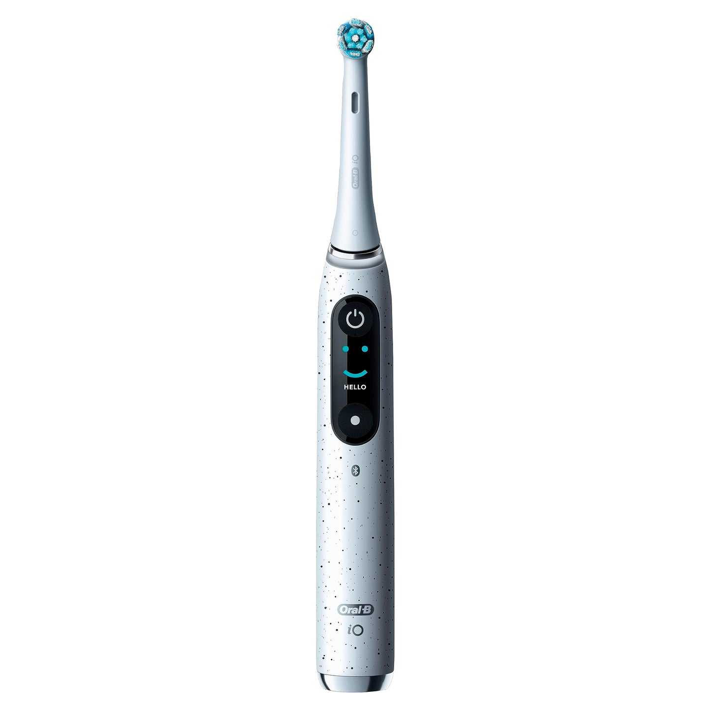 Oral-B iO Series 10 Rechargeable Electric Toothbrush with Visible Pressure Sensor to Protect Gums, 2 Min Timer, 7 Cleaning Settings, 4 Replacement Toothbrush Heads, and Charging Travel Case, White