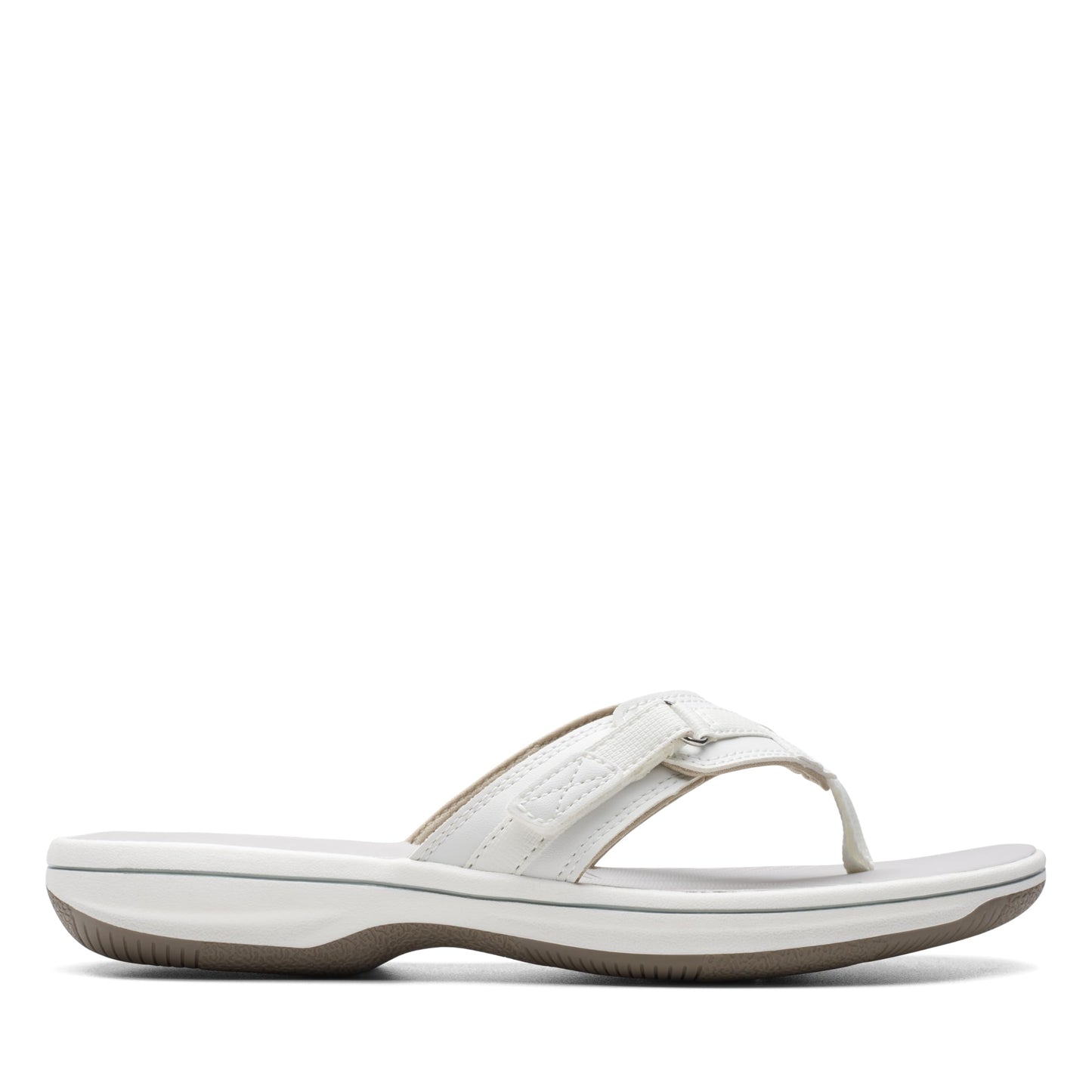 Clarks Women's Breeze Sea Flip-Flop, New White Synthetic, 6