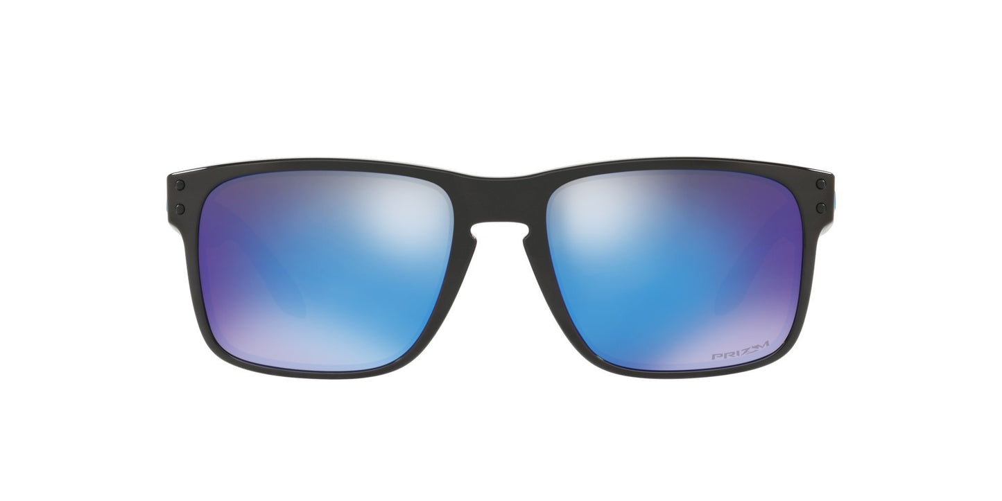 Oakley Men's OO9102 Holbrook Square Sunglasses, Polished Black/Prizm Sapphire, 57 mm