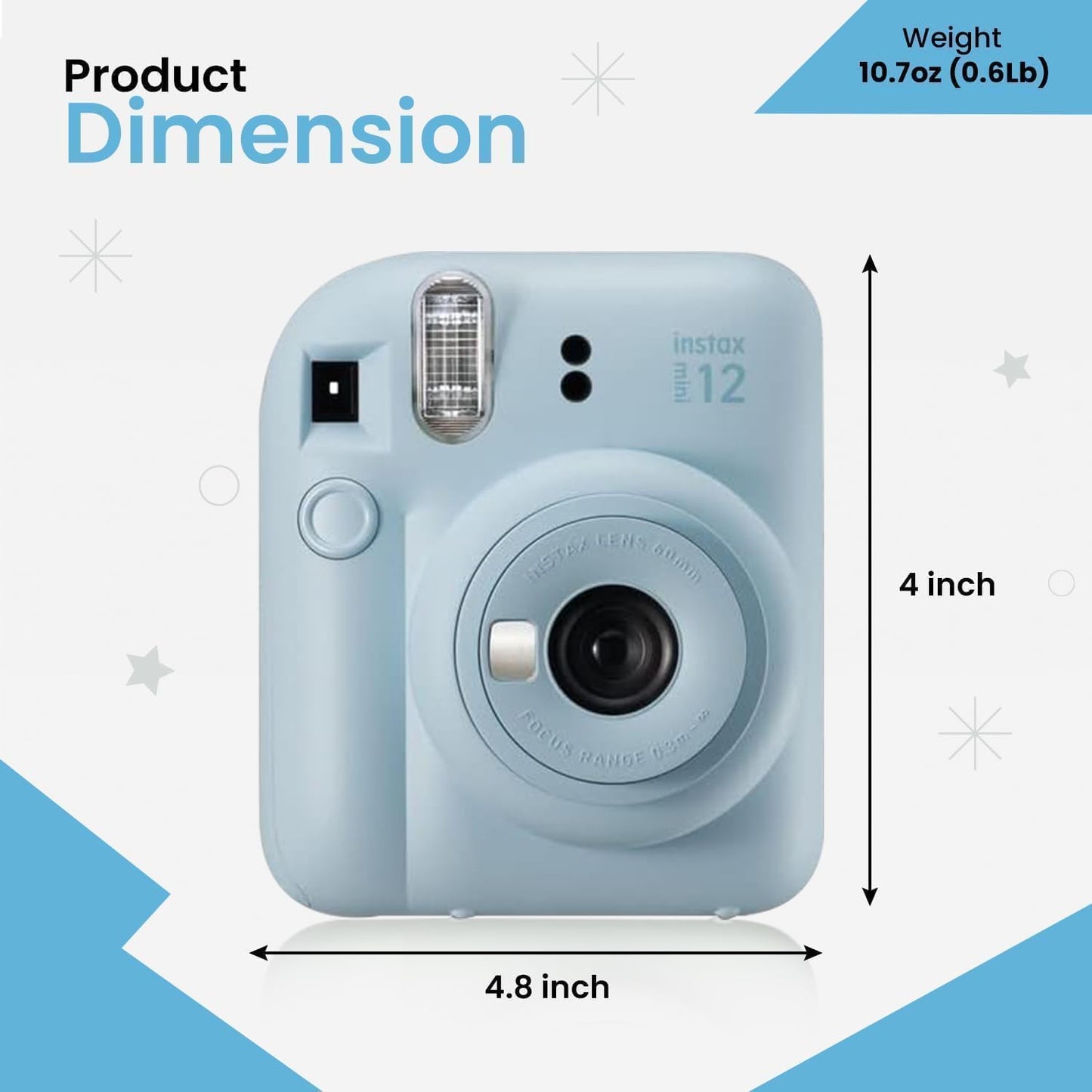 FUJIFILM Instax Mini 12 Holiday Bundle 2025 - Pastel Blue
