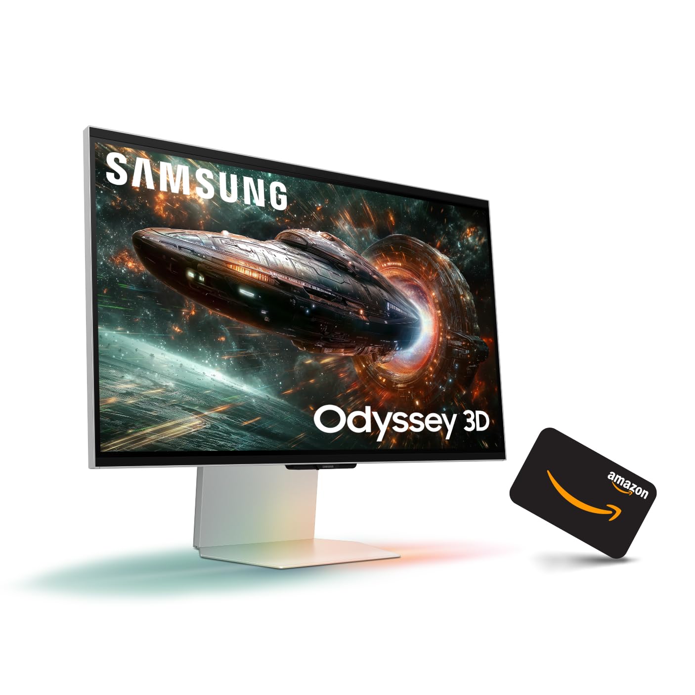 SAMSUNG 27-inch Odyssey 3D G90XF + $300 Amazon Gift Card, 4K, 165Hz, Gaming Monitor, 1ms Response Time, AMD FreeSync™ Premium, Ergonomic Stand, LS27FG900XNXZA, 2025