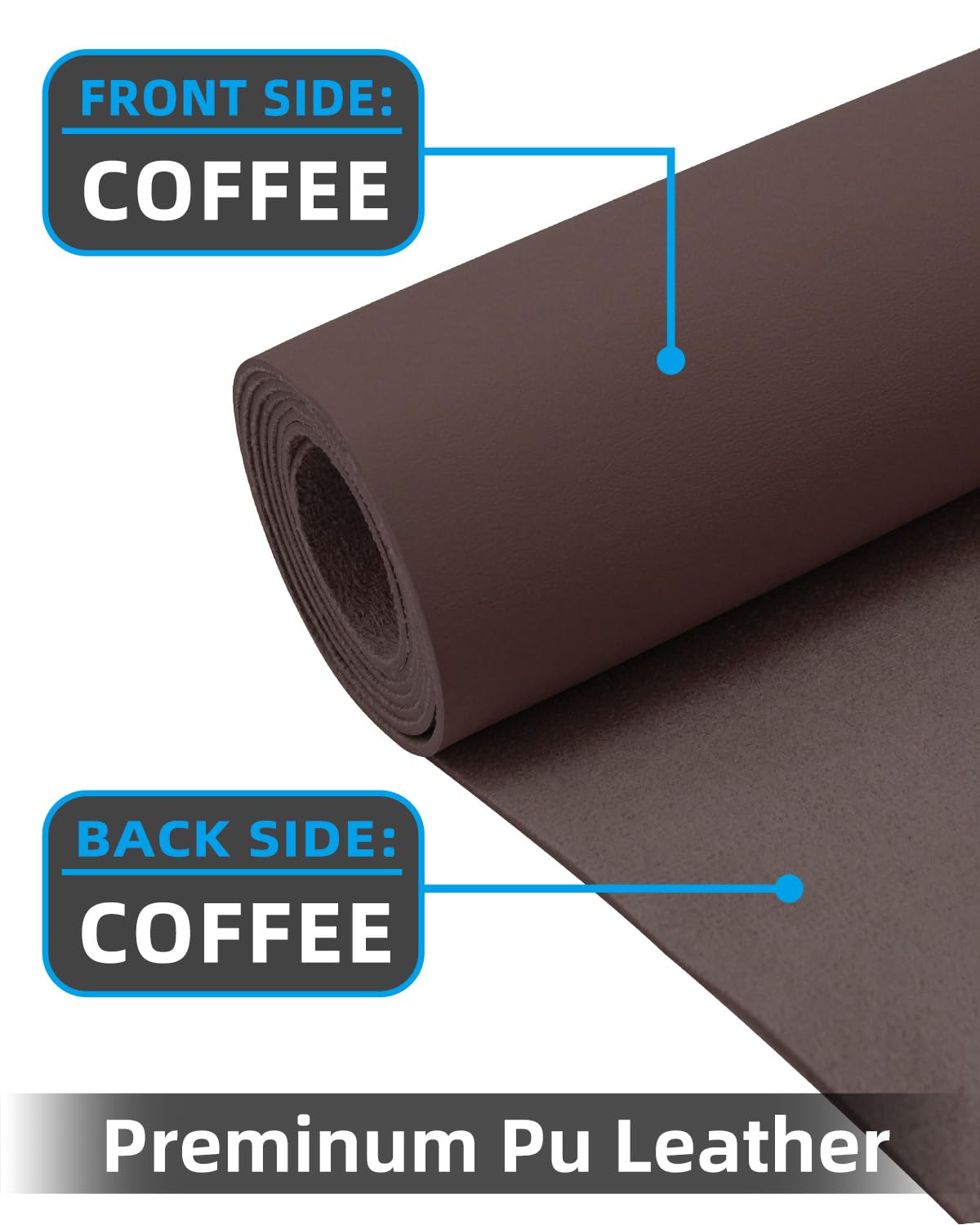 Leather Desk Pad Protector,48"x 17"Desk Mat Large, Mouse Pad, Non-Slip PU Leather Desk Blotter,Waterproof Desk Pad for Office/Home(Coffee)