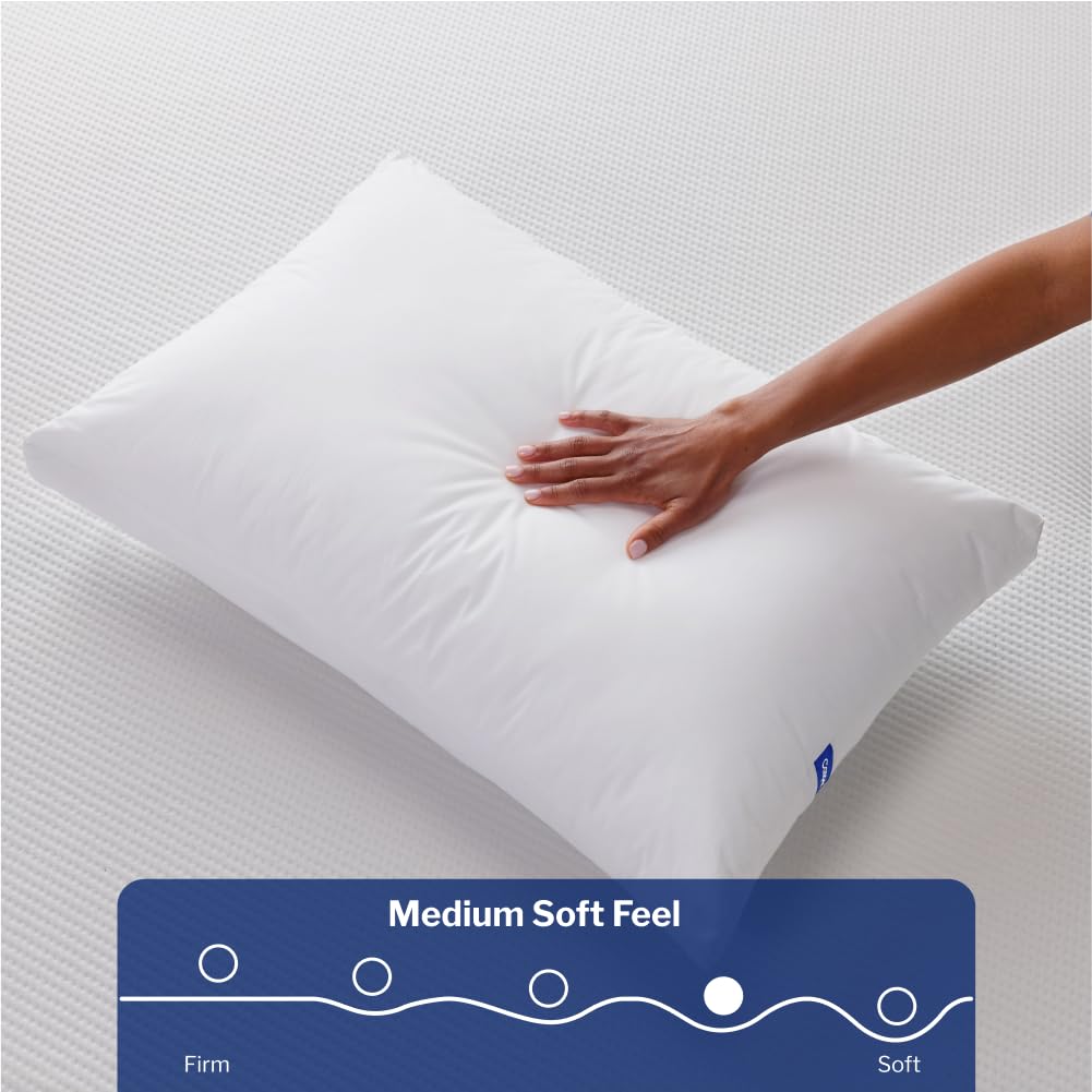 Casper Essential Pillow for Sleeping, Standard, White, Two Pack