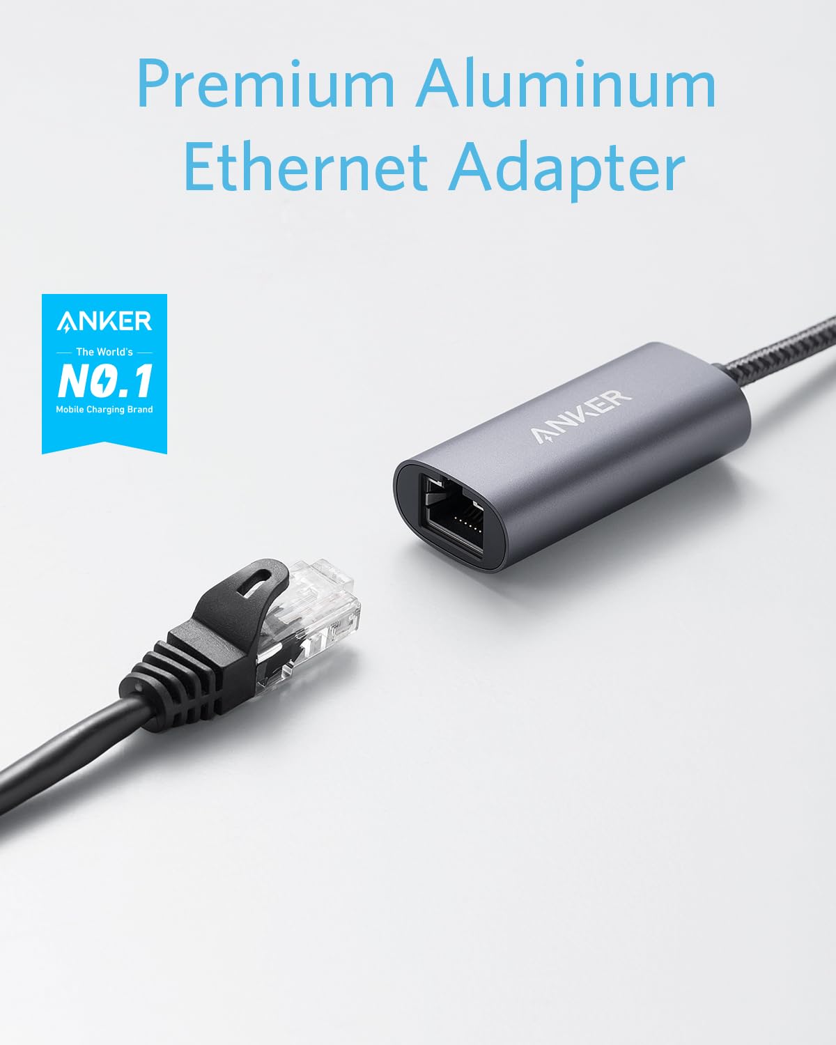 Anker USB C to Ethernet Adapter, Portable 1-Gigabit Network Hub, 10/100/1000 Mbps, for MacBook Pro, iPad Pro 2019/2018, ChromeBook, XPS, Galaxy S9/S8, and More