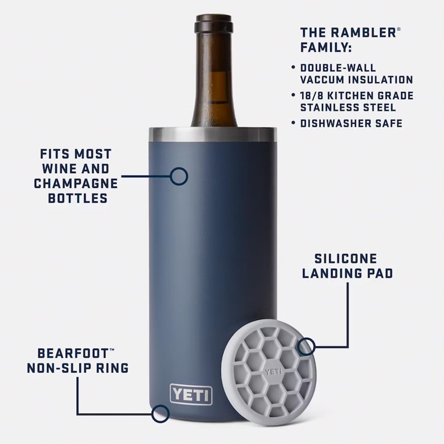 YETI Rambler Wine Chiller, Fits Most Wine Bottles, Cosmic Lilac